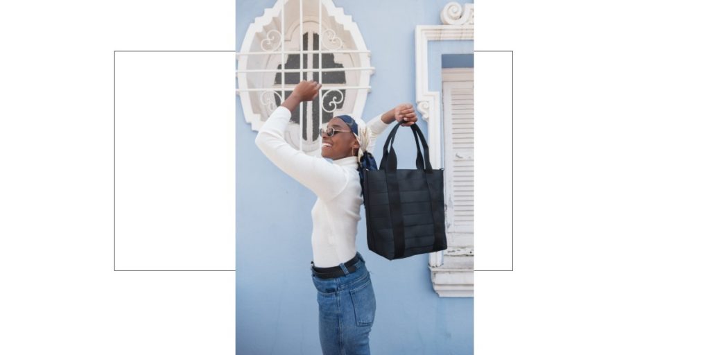 Womens Black Tote Recycled Seatbelts 