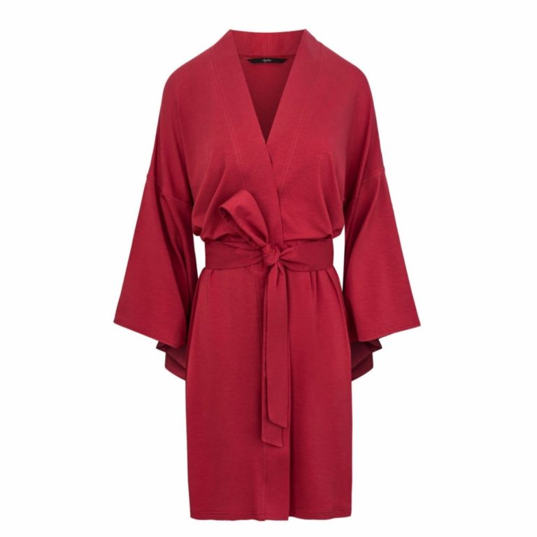Agatinia Red Ethical Dressing Gown Robe | Ethical Brand Directory