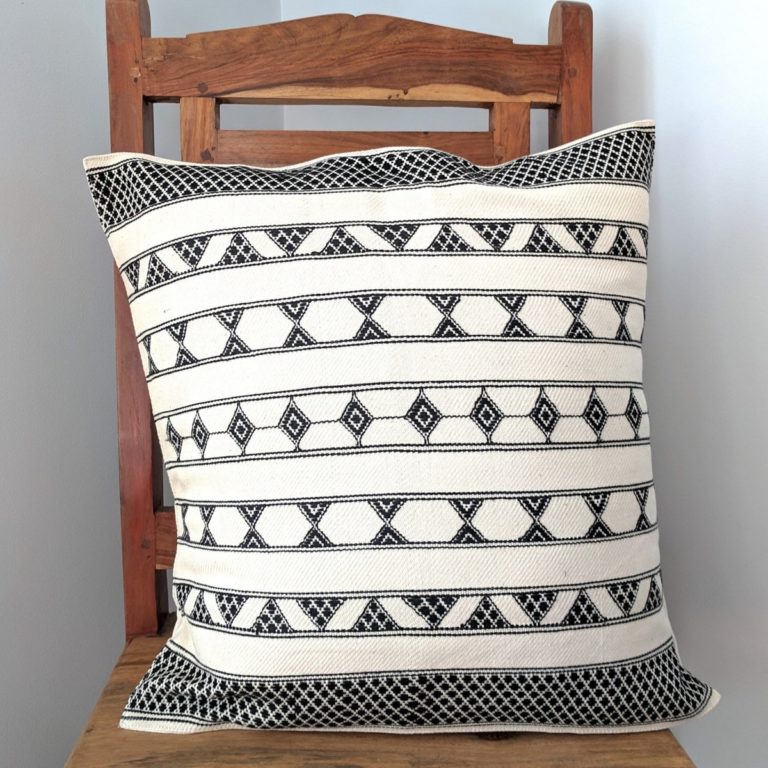 Ethical Brand Directory | Jewelled Buddha | Ethically Sourced Artisan Accessories & Homeware | Black & White Artizan Pillow Cases