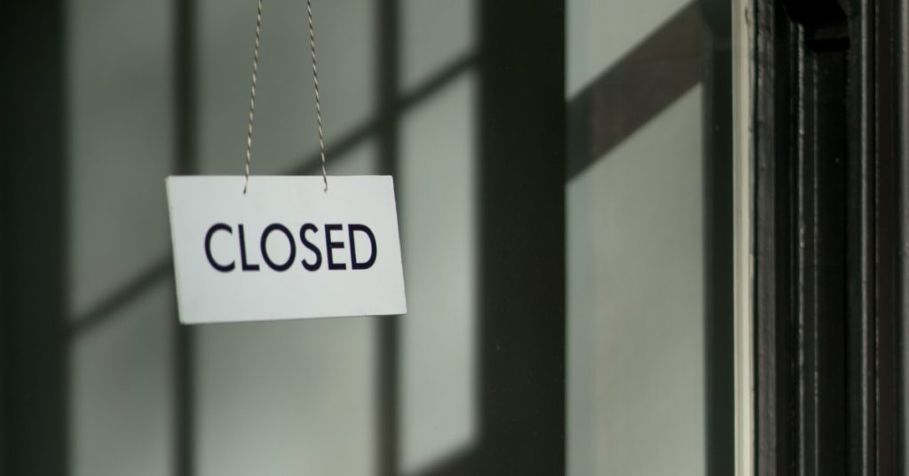 Ethical Brand Directory | BLOG | Why do Ethical Fashion Businesses Fail | Image: Closed Sign in Shop Window