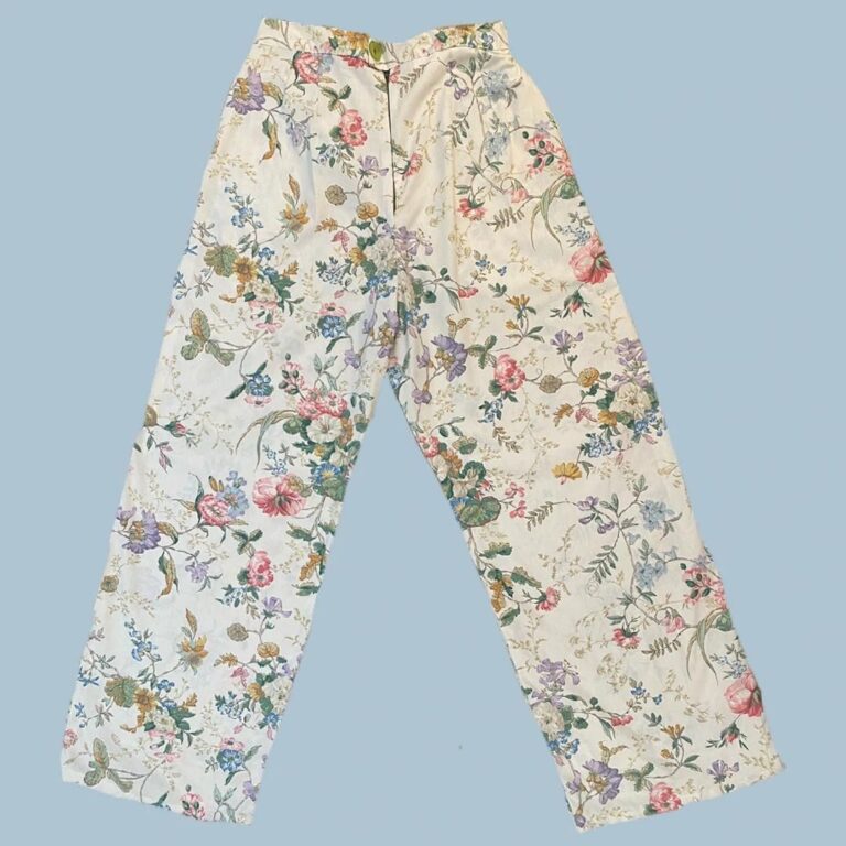 Ethical Brand Directory _ Re-Considered Upcycled Clothing _ Product Image_ Floral loose fit trousers