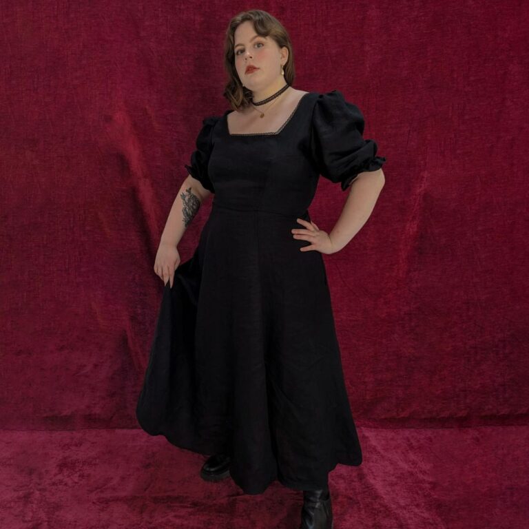 Black Linen dress size inclusive plus size fashion