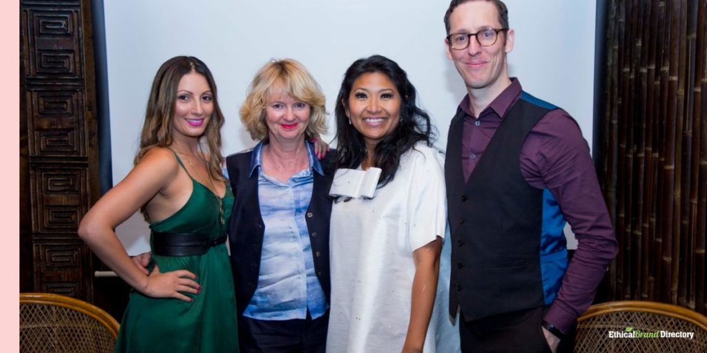 Four guests in evening dress at the Mahiki panel