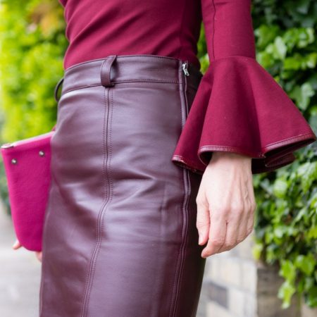Distinctively Me | Womenswear Burgandy Tailored Skirt | Ethical Brand Directory Distinctively Me | Womenswear Burgandy Tailored Skirt | Ethical Brand Directory