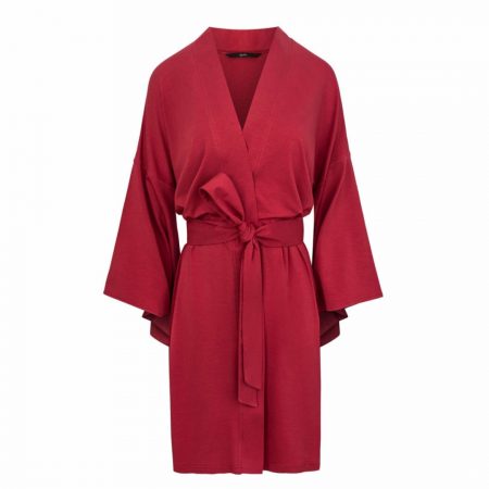 Agatinia Red Ethical Dressing Gown Robe | Ethical Brand Directory Agatinia Red Ethical Dressing Gown Robe | Ethical Brand Directory