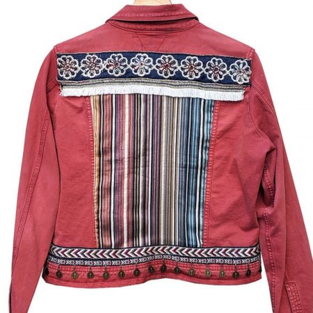 Anyo Stories – Red Denim Jacket – Sustainably made | Ethical Brand Directory Anyo Stories - Red Denim Jacket - Sustainably made | Ethical Brand Directory
